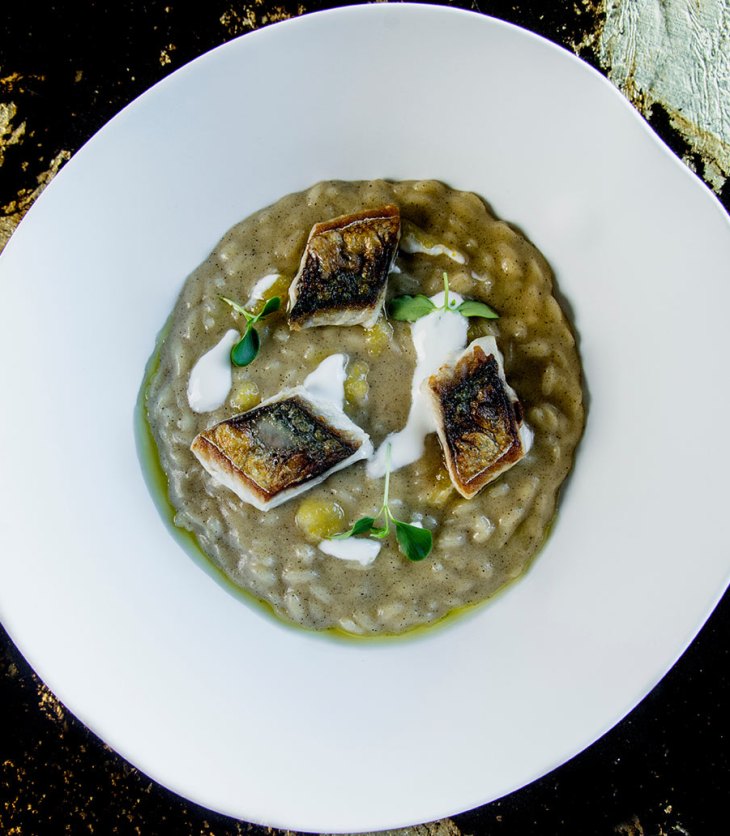 Risotto con cipolla bruciata