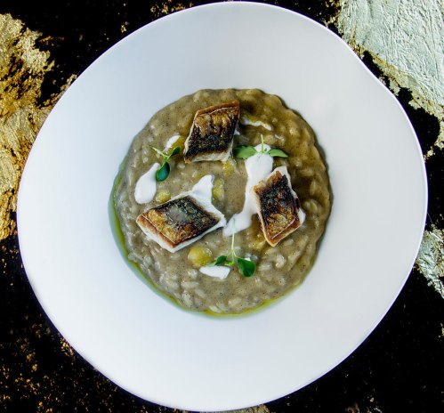 Risotto con cipolla bruciata