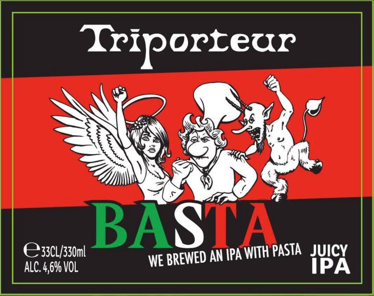 L’etichetta della birra Basta