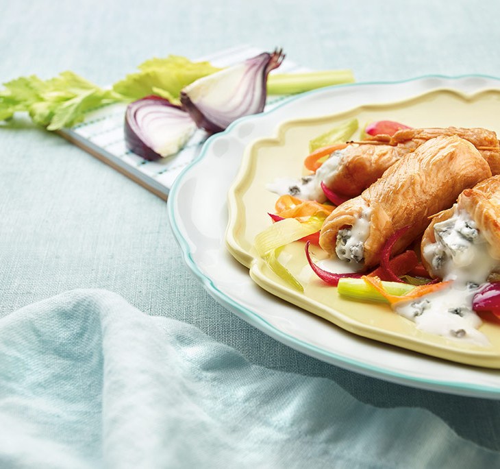 Bauletti di tacchino con Gorgonzola Dop Dolce e verdure