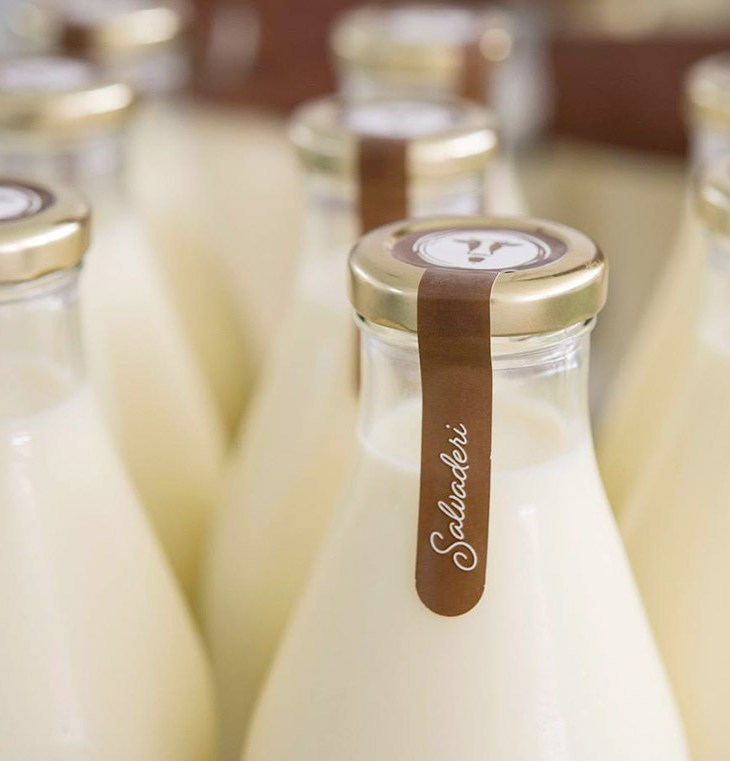 Bottiglie di vetro del latte Salvaderi