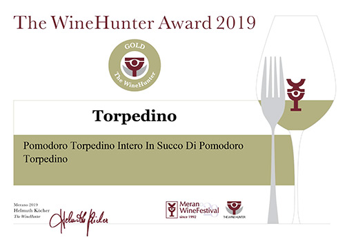 Il WineHunter Award Gold al Pomodoro Torpedino