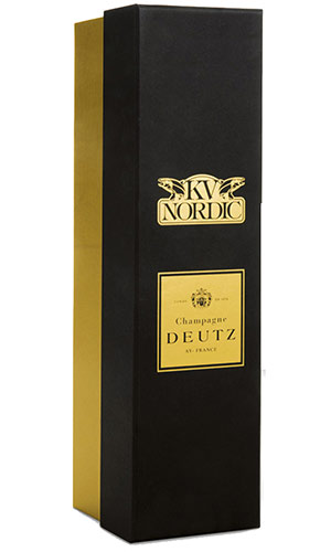 Il cofanetto con il Filetto di Salmone Royal KV Nordic e lo Champagne Deutz