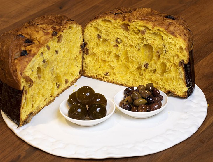 IL PANETTONE CON OLIVE TAGGIASCHE E CHINOTTO CANDITO DI MARCO VISCIOLA
