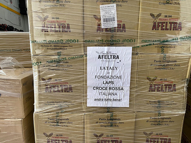 La spedizione della Pasta Afeltra alla CRI siciliana