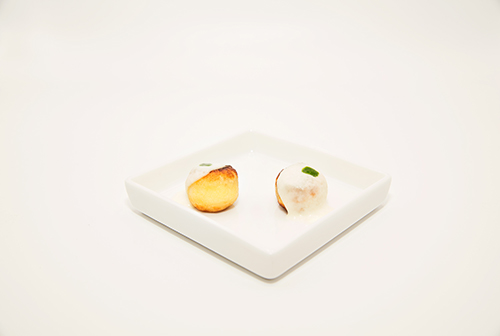 Gnocco ripieno di parmigiana e spuma di provola