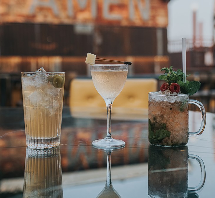 Tre cocktail in rosa