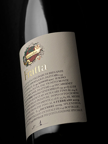 La bottiglia n. 1 del Fratta Maculan 2017